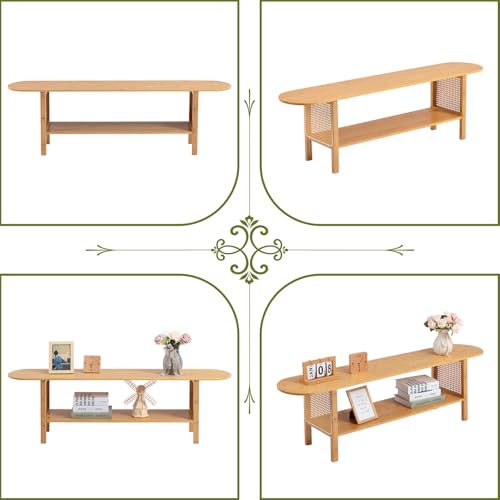 Bamboo TV Stand with Storage for TVs up to 65", view 7