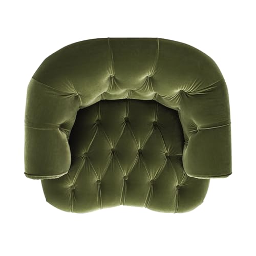 Jennifer Taylor Home La Rosa Victorian Tufted Upholstered Accent Chair Olive Green Performance Velvet