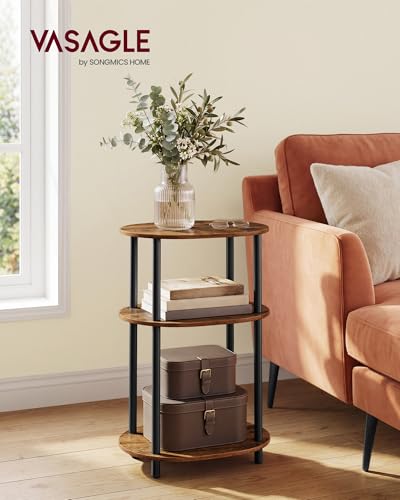 Side Table, Small End Table, Tall Nightstand, Steel Frame, view 4