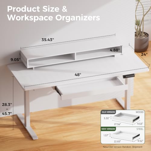 Electric Standing Desk with Drawers, view 3
