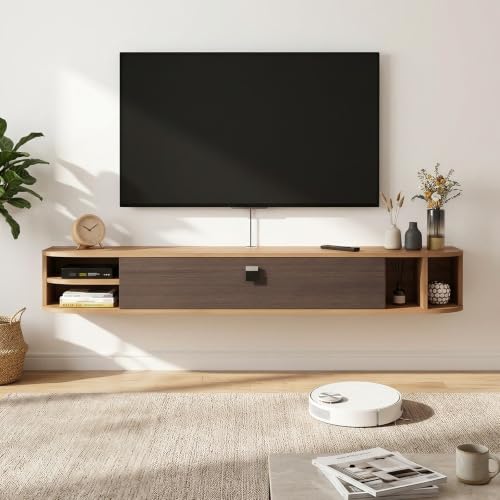 Floating TV Shelf, 63''Modern Floating TV Console, view 4