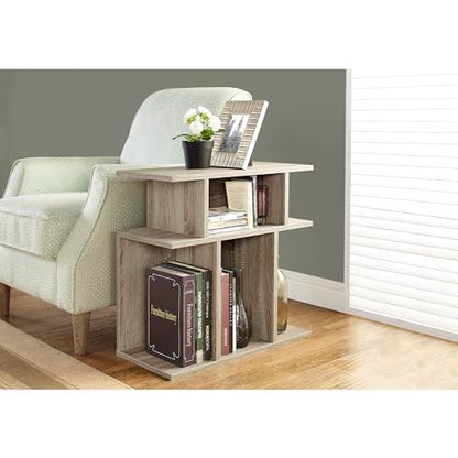 Monarch Specialties, Accent Side Table, Dark Taupe Reclaimed-Look, 24H"