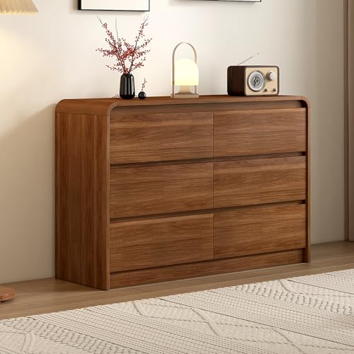 Dresser for Bedroom, 55 Inch 6 Drawer Wooden Chest of Drawers, view 3