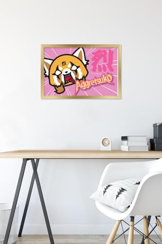Aggretsuko - Horns Wall Poster, 22.4L x 14.7W, Gold Framed Version