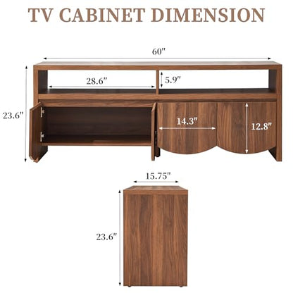 Farmhouse 60” TV Stand for Television up to 70 Inch, view 3