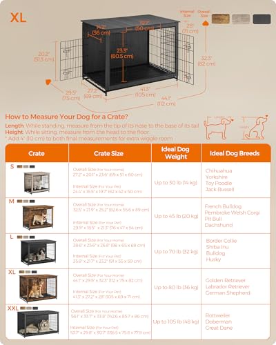 44.1" Dog Crate Furniture, Indoor Dog Kennel Side End Table, view 7