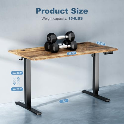 63 Inch Electric Standing Desk, Memory Adjustable Home Office Desk, view 4