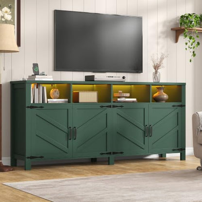 Buffet Sideboard with Storage with Power Outlets & LED Light, view 7