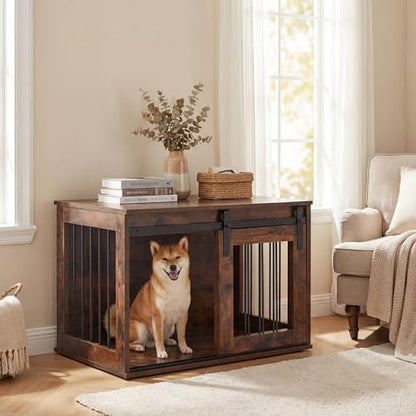 Farmhouse Wooden Dog Crate Furniture, view 2