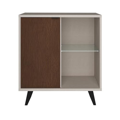 Atelier Mobili Sideboard, Storage Cabinet with Soft Close Doors, Dining Room, Hallway, Console Table, Credenza, Accent Cabinet, 36 X 36 X 18 Inches with Sturdy Metal Legs (Cotton & Wood)