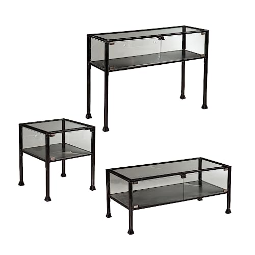 Terrarium Display Console - Transitional Design, Black Finish - Ideal for Entryway, Living Room (CK8863)