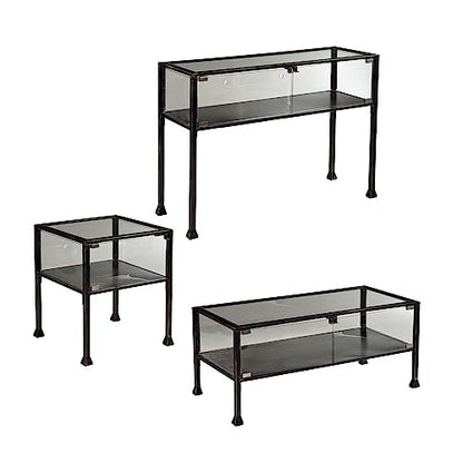 Terrarium Display Console - Transitional Design, Black Finish - Ideal for Entryway, Living Room (CK8863)