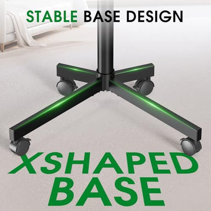 Mobile TV Cart Rolling TV Stand for 23-60 Inch LCD LED Flat Curved Screens up to 88 lbs, Height Adjustable Portable TV Stand on Wheels with Shelf, Outdoor TV Stand Mount, Max VESA 400x400mm, Black