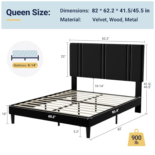 Queen Wood Bed Frame with Adjustable Head, view 3