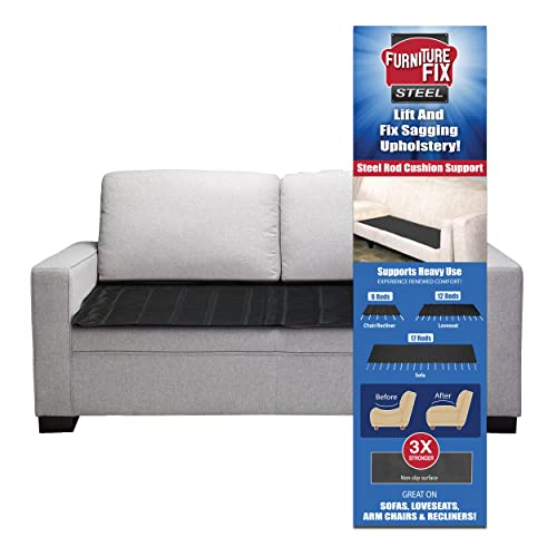 Furniture Fix Steel for Chair, Sofa, Loveseat, Mattress, or Couch-Cushion Support, Supercomfortable Nonslip Adjustable Seat Support, Extend Furniture Life, (44 x 26) Inches Deep (Black)