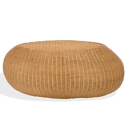 SAFAVIEH Couture - O'Reilly Oval Coffee Table - Natural Rattan - Fully Assembled - Ideal for Living Room, Family Room, 43" W x 29.5" D x 17.7" H (CWK3027A)