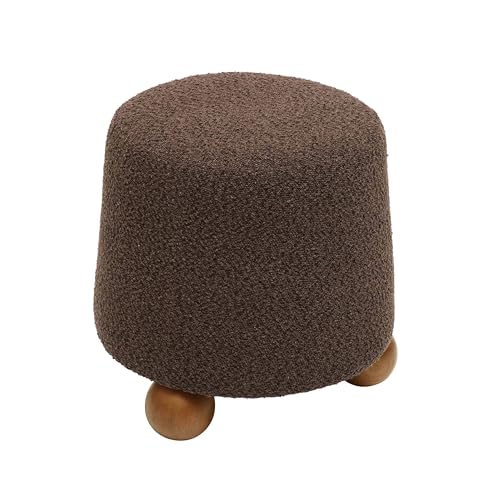 Tov Furniture Jaine Upholstered Stool (Chocolate Brown)