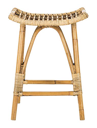 Safavieh Home Collection Leda Brown Rattan 26-inch Counter Stool
