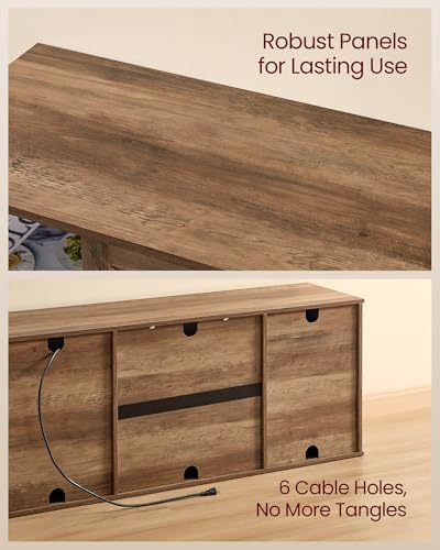 Farmhouse TV Stand for 65'' TV, Media Console, Sliding Barn Doors, view 7