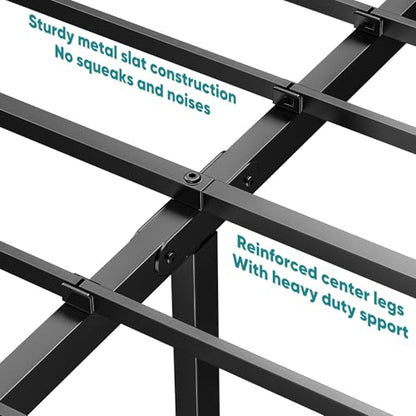 Heavy Duty Black Metal Bed Frame with Storage, view 6