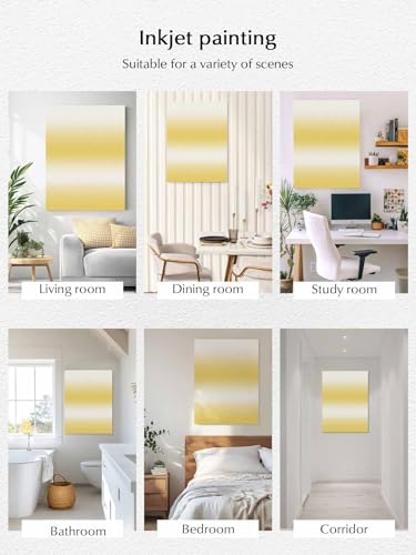 NuYeBiofx Gradient Lemon Yellow Abstract Canvas Wall Art Prints,48"x32" Framed Picture Artwork Modern Aesthetic Art Printed Canvas Oil Painting for Living Room Bedroom Office,Ready to Hang