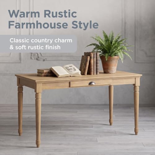 60" Rustic Farmhouse Wood Writing Desk with Storage Drawer, view 5
