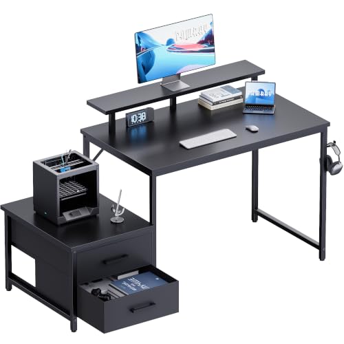 50 Inch Small Computer Desk with Drawers and Storage, view 2