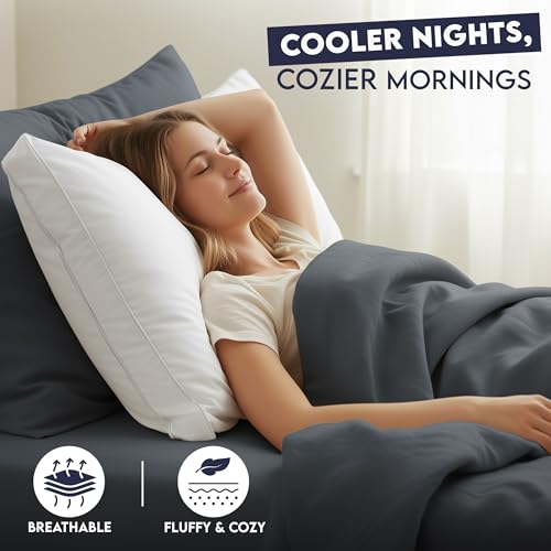 Gusset Bed Pillow, Hotel Pillows Queen Size Set of 2, White, view 5