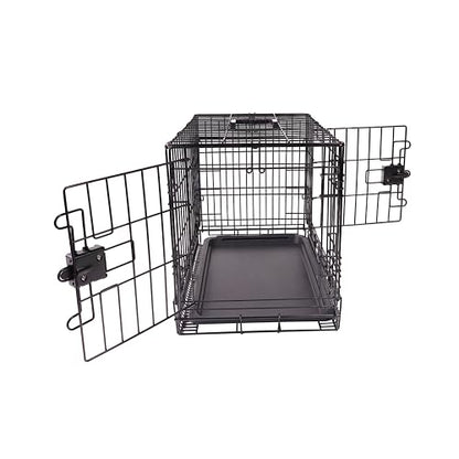 Portable, Foldable Metal Wire Dog Crate with Removable Tray, Double Door, view 4