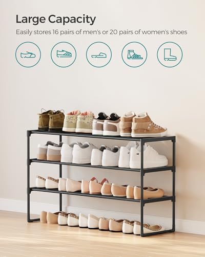Shoe Rack, 3-Tier Shoe Organizer, Metal Storage Shelf, view 7