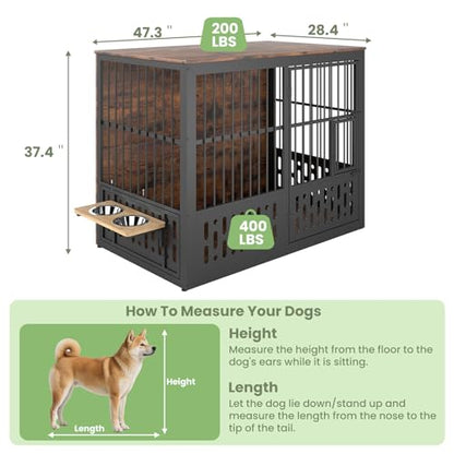 48 Inch XXL Dog Crate Furniture, view 3
