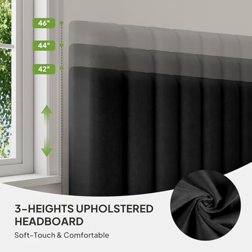 Queen Upholstered Bed Frame with Headboard, view 4