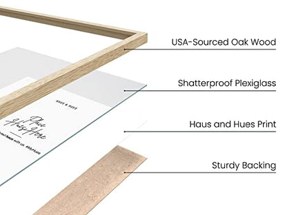 Beige Oak Wood 11x14 Picture Frame - Modern Wood Wall Art Display - Lightweight 11x14 Frame for Art Prints, Photos, Posters - Ready-to-Hang Vertically & Horizontally (Set of 6)