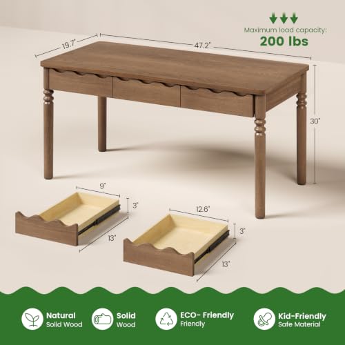 Solid Pine Wood Computer Desk, view 3