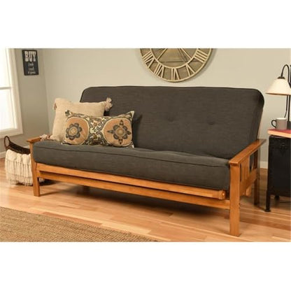 Cotton/Foam Full-Size Futon 7" Mattress w/Charcoal Cover-Frame Not Included, view 3