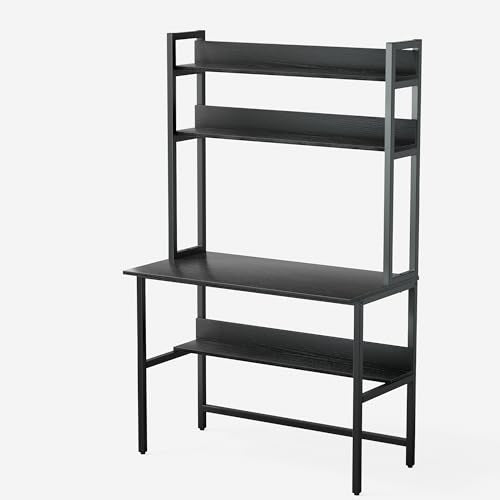 40 Inch Desk with Hutch, Computer Desk with Shelves, view 8