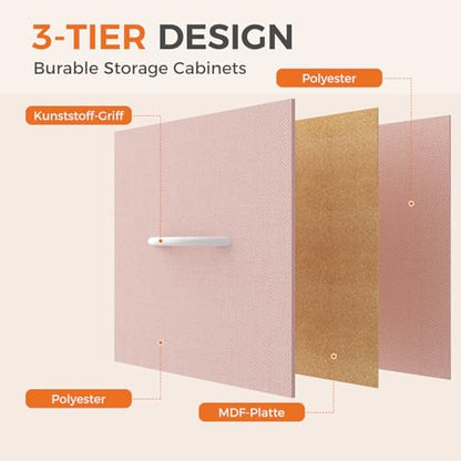 8 Drawer Fabric Dresser for Bedroom, Tall Dresser, Pink, view 6