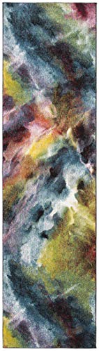 SAFAVIEH Galaxy Collection Runner Rug - 2'3" x 12', Multi, Vibrant Abstract Design, Non-Shedding & Easy Care, Ideal for High Traffic Areas in Living Room, Bedroom (GAL110A)