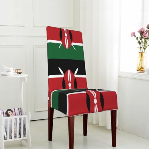 Flag of Kenya Prints Dining Chair Throw Covers, view 3