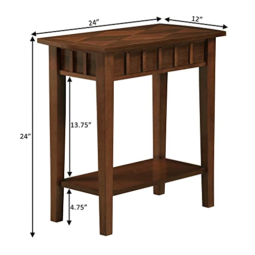Dennis End Table with Shelf, Espresso