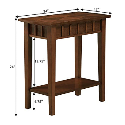 Dennis End Table with Shelf, Espresso