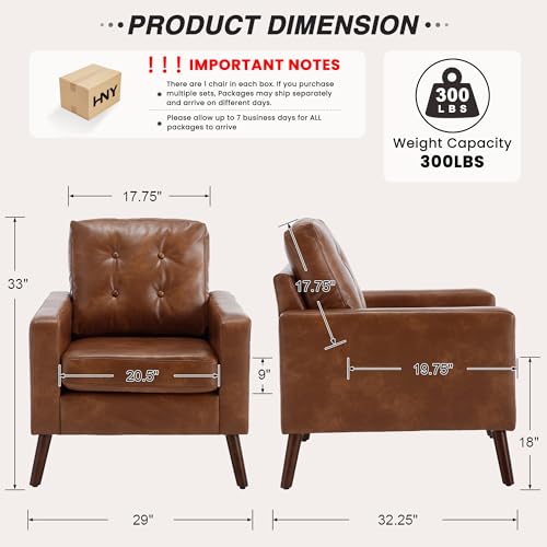 Mid Century Modern Caramel Brown Leather Armchair, view 3