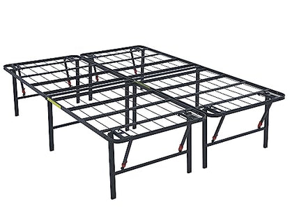 Foldable Metal Platform Bed Frame with Storage Space, Sturdy Steel, view 2