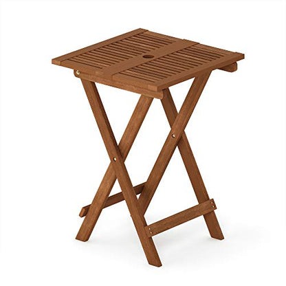 FG18065 Tioman Hardwood Patio Furniture Folding Table in Teak Oil, Large, Natural