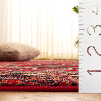 SAFAVIEH Area Rug 8x10 - Vintage Hamadan Collection - Large - Red & Multi, Traditional Persian Design, Non-Shedding & Easy to Clean, Ideal for Living Room, Bedroom, Dining Space (VTH211A)