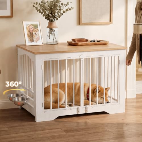 38 in Modern Farmhouse Dog Crate Furniture End Table, view 3