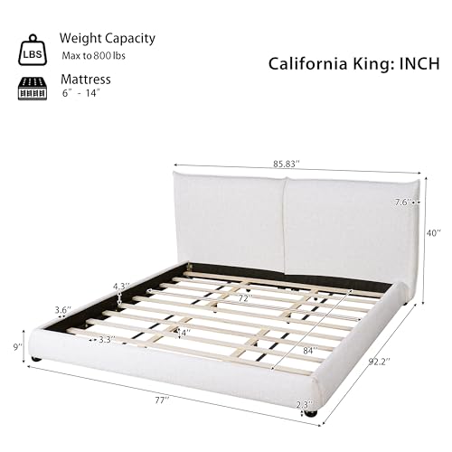 Heavy Linen Bed Frame, 800lb Capacity, view 3