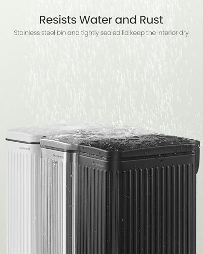 Bathroom Trash Can, 1.6 Gallon Stainless Steel Trash Bin with Lid, view 5