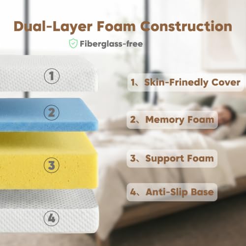 Twin Mattress, 10 Inch Memory Foam Twin Size Mattress, Bed in a Box, Medium, view 6