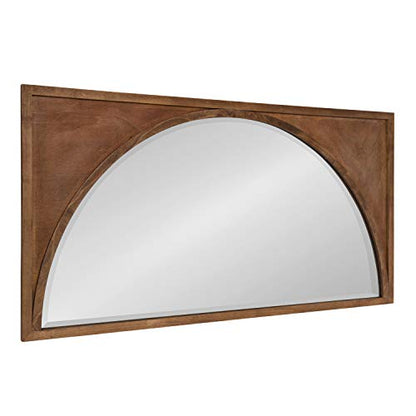 Andover Casual Framed Arch Mirror with Beveled Edge, Light Brown, 42x21.5, Modern Farmhouse Home Decor for Entryway, Living Room, Or Bedroom